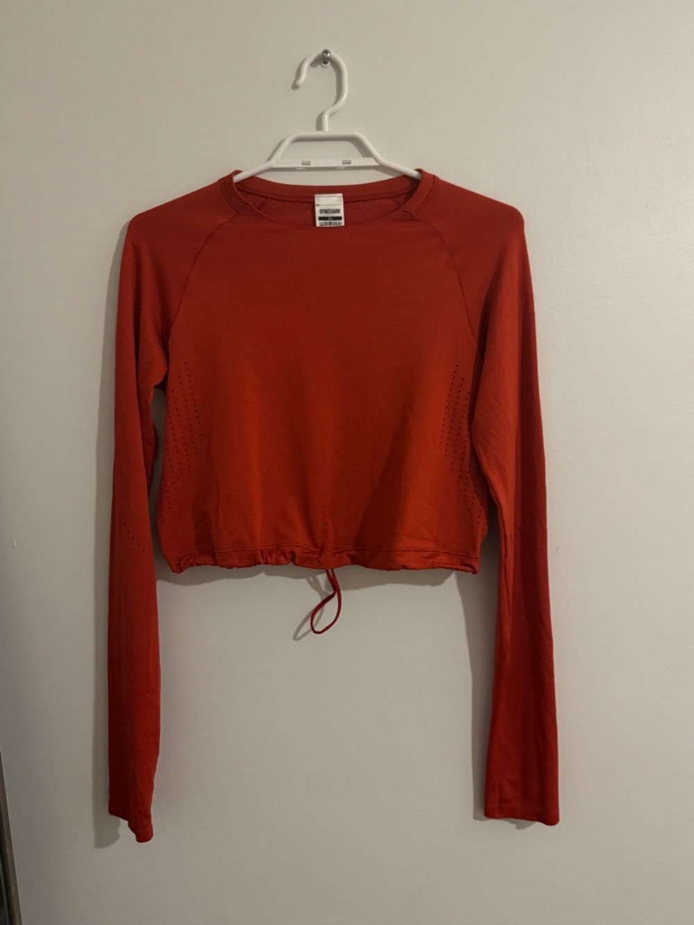 Gymshark Rust Long-Sleeve Drawstring Crop Top